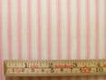 St Ives White/Pink 100% Cotton Woven Ticking Curtain / Upholstery Fabric